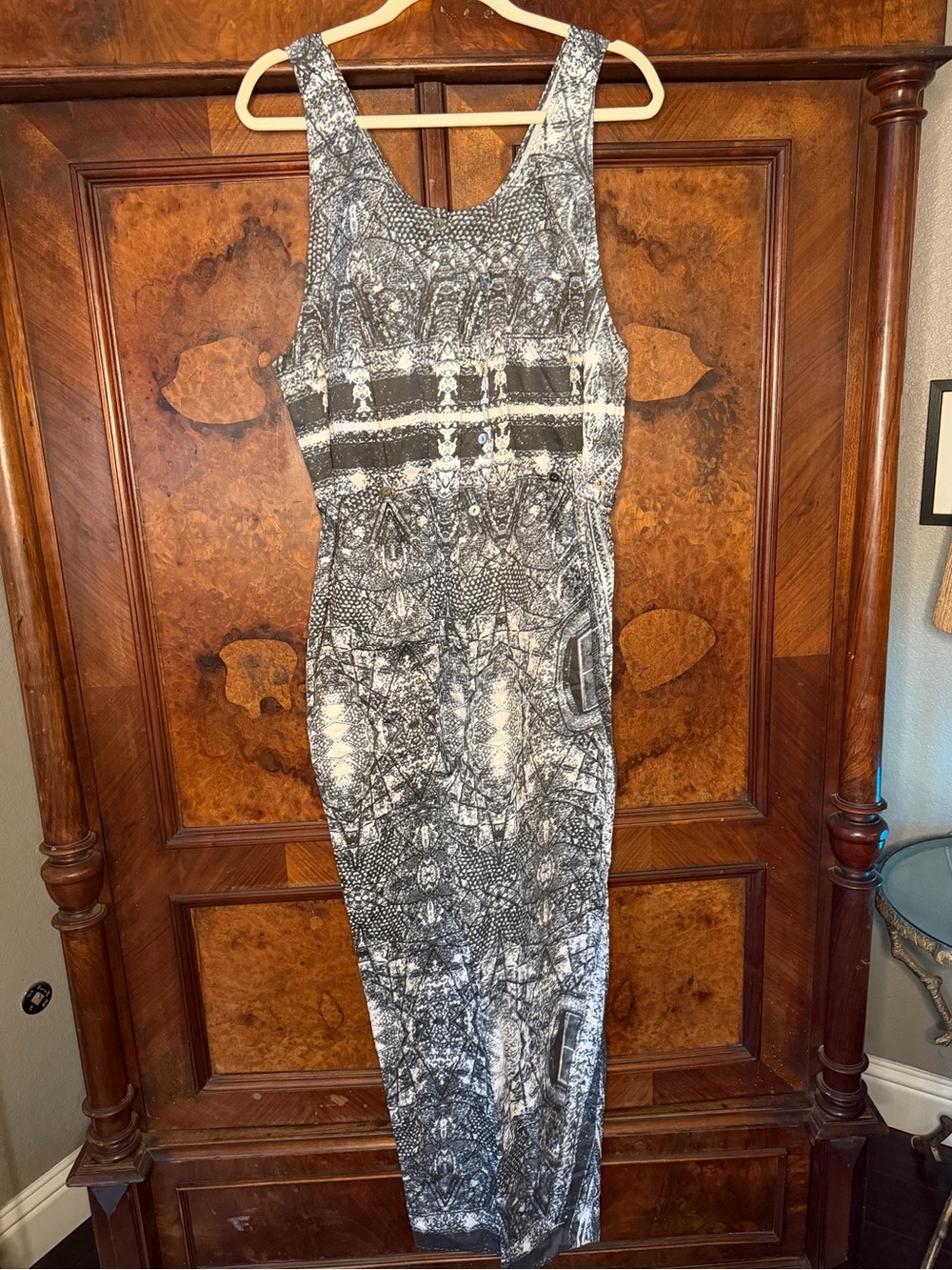Stine Goya Birdcage Mosaique Light Cotton Jumpsuit Size M Goldtone Buttons